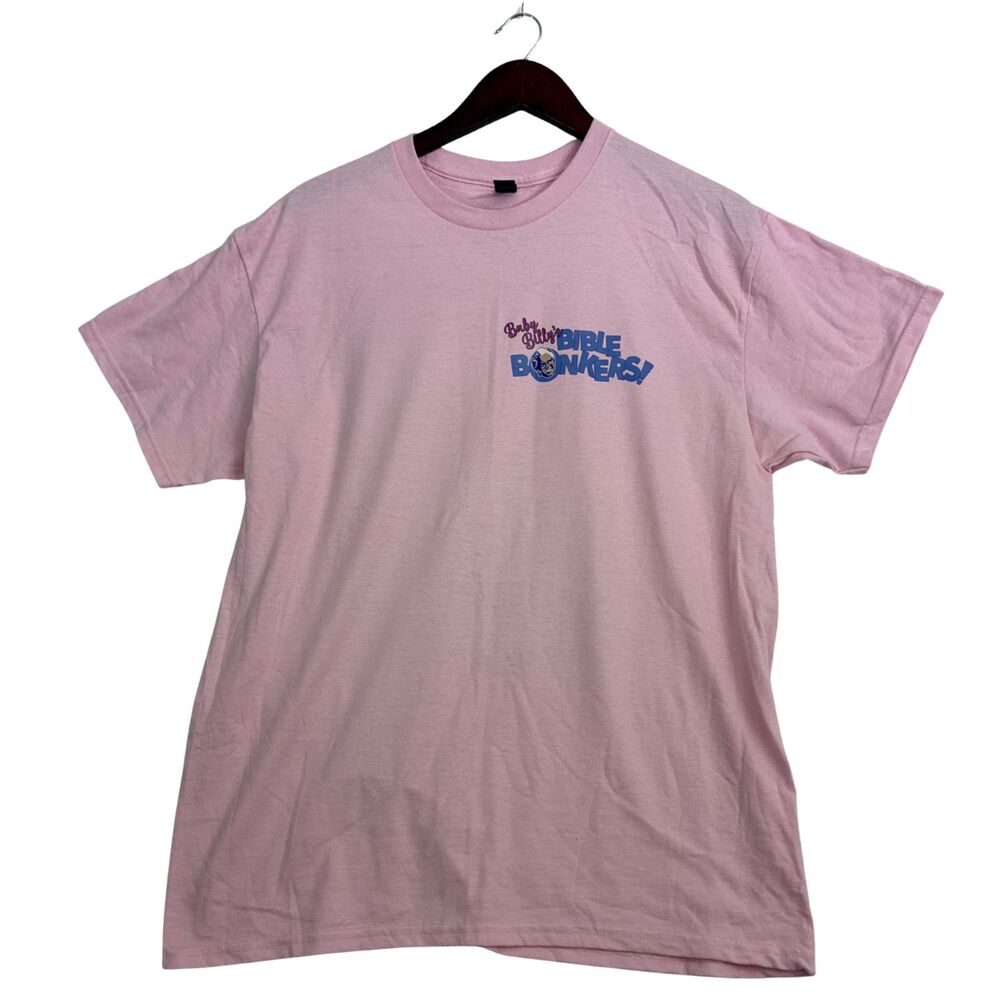 Baby Billy's Bible Bonkers Misbehavin T Shirt Mens L Pink Righteous Gemstones